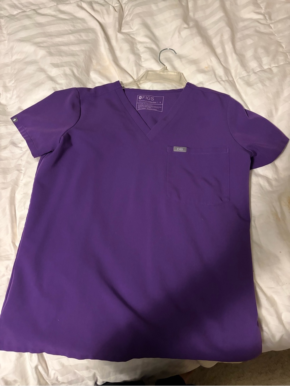 Figs Purple V-Neck Scrub Top